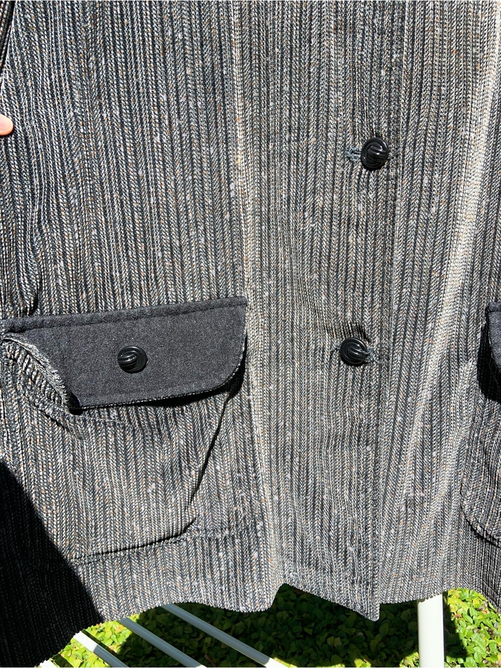 Plus Size Handmade Upholstery Grey Coat - Women’s Size 28 - Picture 4 of 5